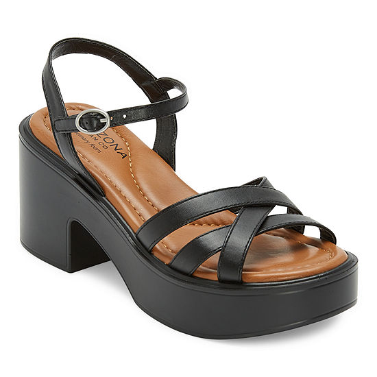 Arizona Womens Elrose Heeled Sandals, Color: Black - JCPenney