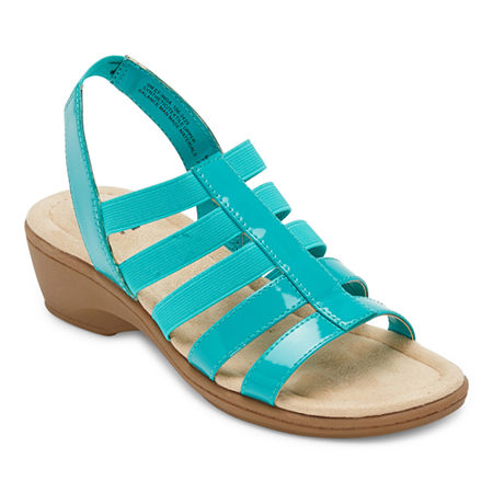 Vintage Sandals | Wedges, Espadrilles – 30s, 40s, 50s, 60s, 70s east 5th Womens Inga Heeled Sandals 12 Medium Blue $16.24 AT vintagedancer.com