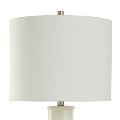 Collective Design By Stylecraft White Textured Ceramic Table Lamp