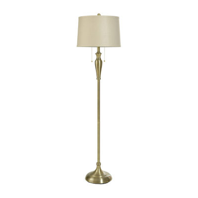 Collective Design By Stylecraft Brass Metal Floor Lamp TL77029JCADS, Color Antique Brass Tone