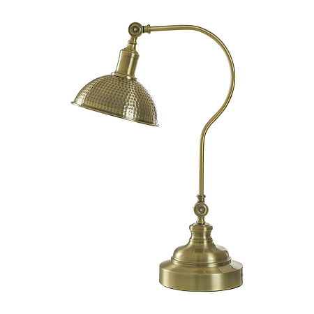 Collective Design By Stylecraft Brass With Hammered Globe Desk Lamp, One Size, Yellow