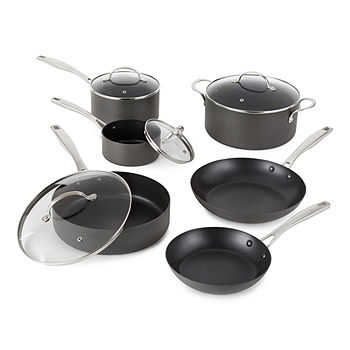 Cooks Standard 8-Piece Nonstick Hard Anodized Cookware Set, Pots and Pans  Set Includes Saucepans, Stockpot, Frying Pans, Lids, Black