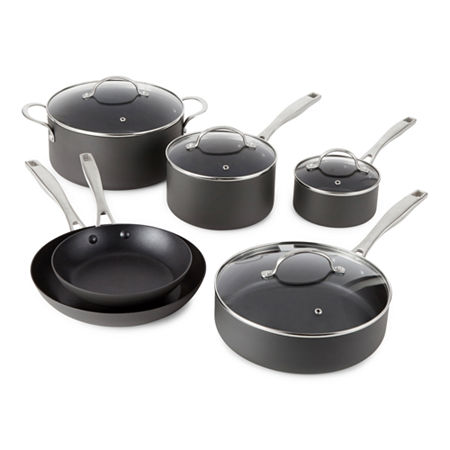 Cooks Hard Anodized 10-pc. Cookware Set, One Size, Black