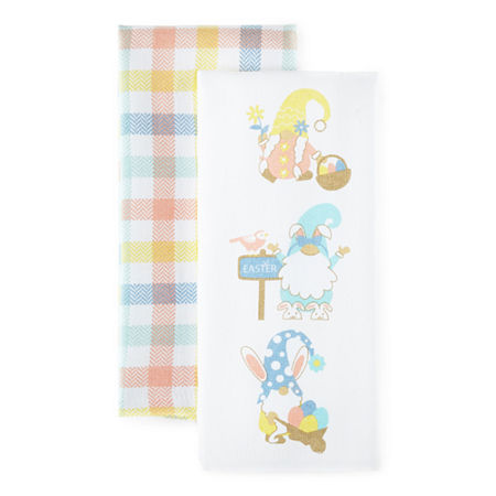 Homewear Happy Easter Gnomes 2-pc. Kitchen Towel, One Size , White