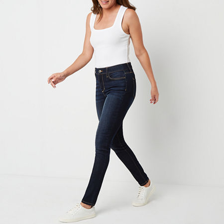 St. John's Bay - Tall Secretly Slender Stretch Fabric Womens Mid Rise Skinny Fit Jean