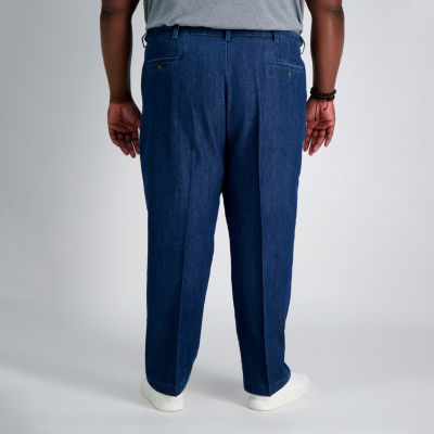 Haggar® Mens Big and Tall Classic Fit Flat Front Denim Pant