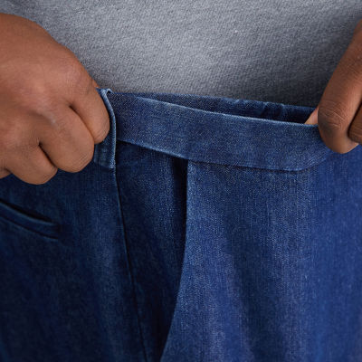 Haggar Stretch Denim Mens Classic Fit Big and Tall Flat Front Pant