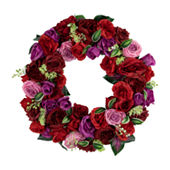 Glitzhome 17H Valentine's Berry Heart Wreath