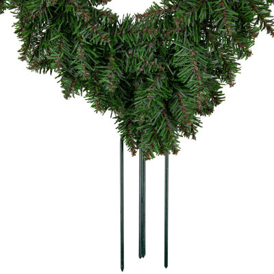 Northlight 25in Artificial Pine Heart Shaped With Ground Stakes Wreath