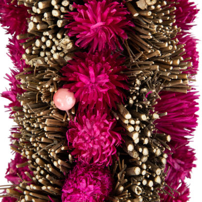 ASSTD NATIONAL BRAND 14in Salmon Pink Valentine'S Day Wooden Floral Heart  Wreath