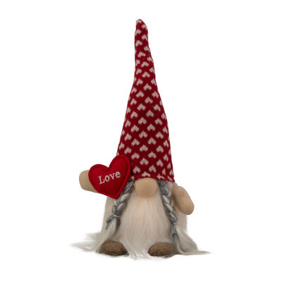 Northlight 13in Led Lighted Girl With Love Heart Valentines Day Gnome