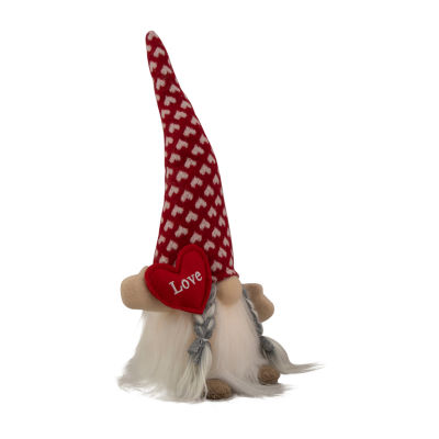 Northlight 13in Led Lighted Girl With Love Heart Valentines Day Gnome