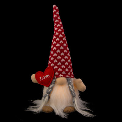 Northlight 13in Led Lighted Girl With Love Heart Valentines Day Gnome