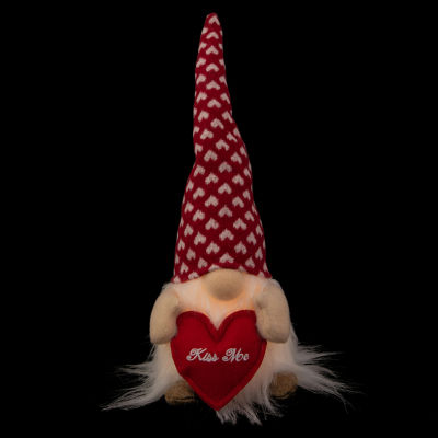 Northlight 13in Lighted Boy With Kiss Me Heart Valentines Day Gnome