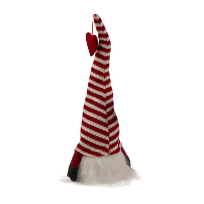 Northlight 13.5in Led Lighted Red And White Striped Hat Valentines Day Gnome