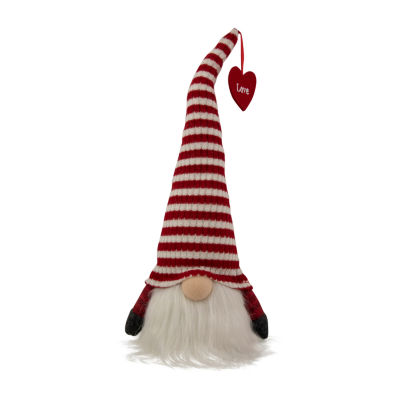 Northlight 13.5in Led Lighted Red And White Striped Hat Valentines Day Gnome