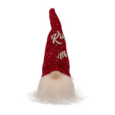 Northlight 11.5in Lighted Red Knit 'Kiss Me' Hat Valentines Day Gnome