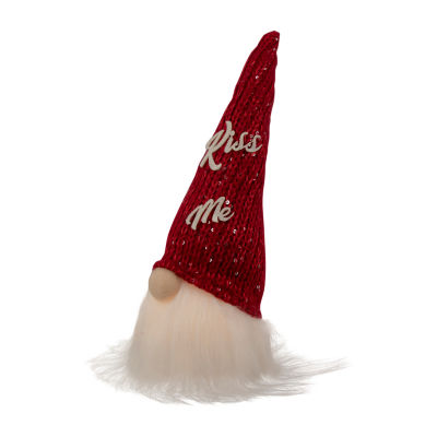 Northlight 11.5in Lighted Red Knit 'Kiss Me' Hat Valentines Day Gnome