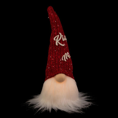 Northlight 11.5in Lighted Red Knit 'Kiss Me' Hat Valentines Day Gnome