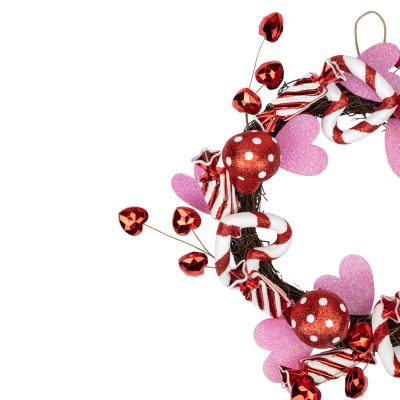 Northlight 16in Red And White Candies And Hearts Valentine'S Day Wreath