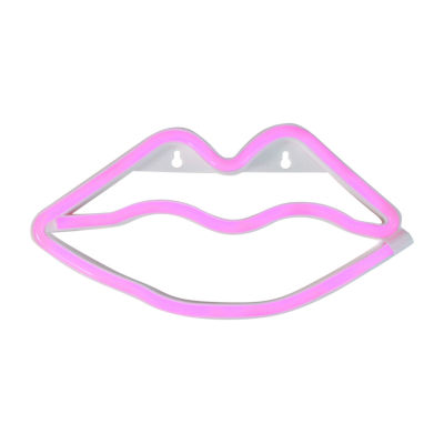 Northlight 10.5in Pink Lips Led Neon Style Valentine'S Day Wall Sign