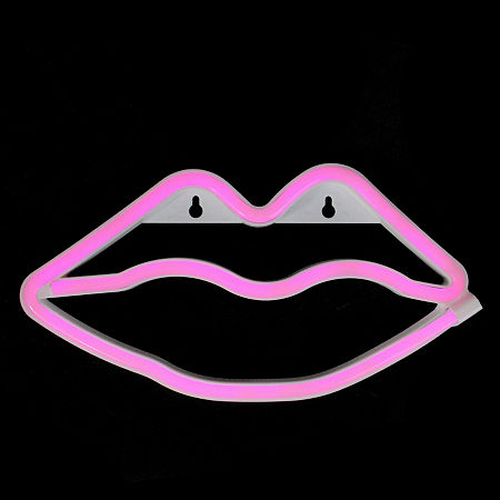 Northlight 10.5in Pink Lips Led Neon Style Valentine'S Day Wall Sign, One Size, Pink