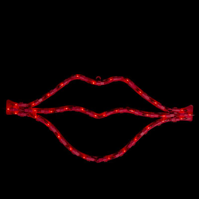 Northlight 17.5in Lighted Red Lips Window Silhouette Decoration Valentines Day Holiday Yard Art