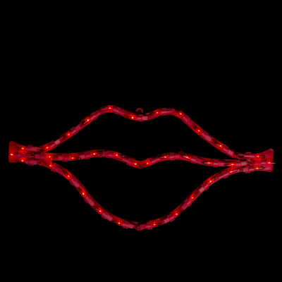 Northlight 17.5in Lighted Red Lips Window Silhouette Decoration Valentines Day Yard Art