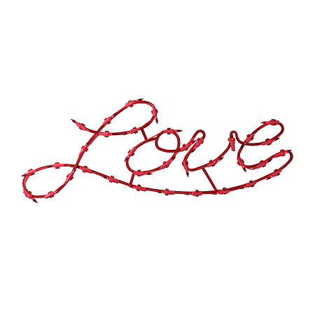 Northlight 17in Lighted Red Love Script Window Silhouette Decoration Valentines Day Yard Art, One Size, Red