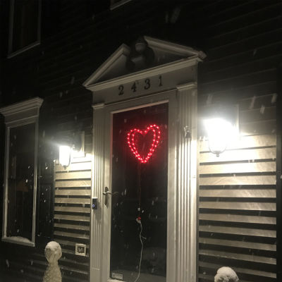 Northlight 17in Pre-Lit Scarlet Red Double Heart Window Silhouette Decoration Valentines Day Yard Art