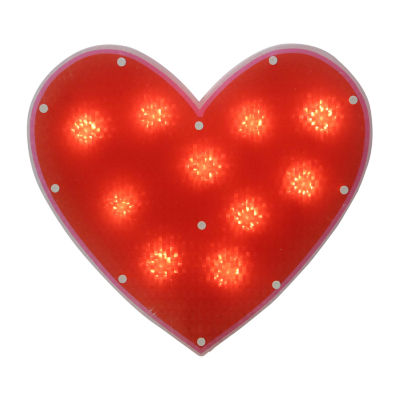 Northlight 13in Lighted Shimmering Red Heart Window Silhouette Decoration Valentines Day Holiday Yard Art