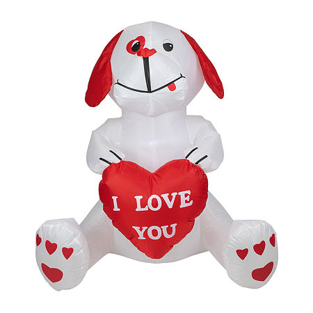 Northlight 4ft Day Doggie Lighted Valentines Day Outdoor Inflatable, One Size, Red