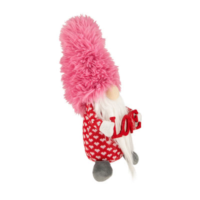 Northlight 18in Pink And Red Fuzzy 'Love' Valentines Day Gnome