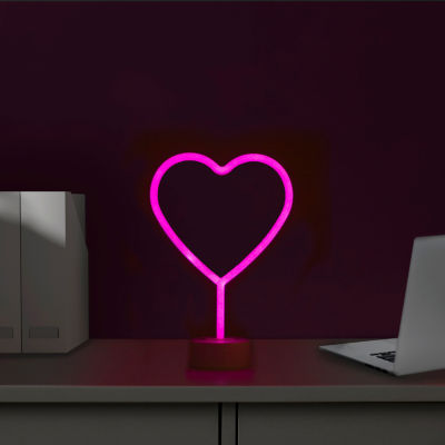 Northlight 11.5in Pink Heart Led Neon Style Lighted Valentines Day Tabletop Decor