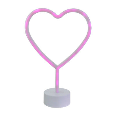 Northlight 11.5in Pink Heart Led Neon Style Lighted Valentines Day Tabletop Decor