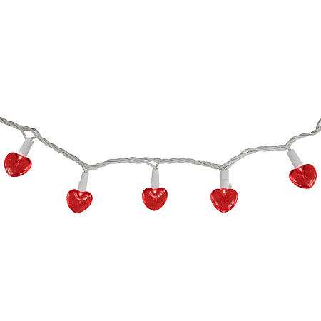 Northlight 20-Count 4.75ft Red Led Mini Hearts Valentine'S Day Wire String Lights, One Size, Red