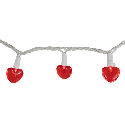 Northlight 20-Count 4.75ft Red Led Mini Hearts Valentine'S Day Wire Indoor Outdoor String Lights