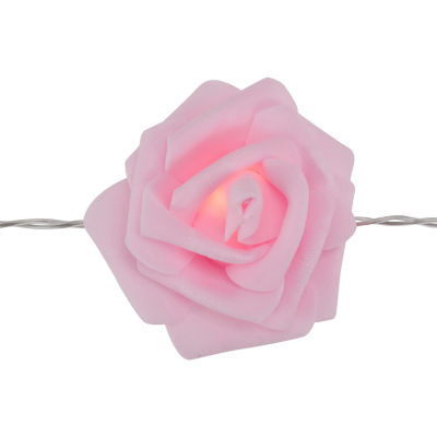 Northlight 10-Count 4.5ft Pink Rose Flower Led Clear Wire String Lights