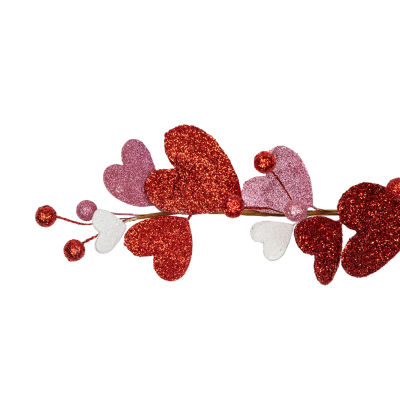 Northlight 6ft Red And Pink Hearts Christmas Indoor Garland