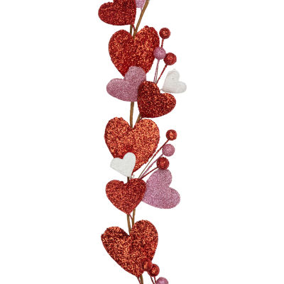 Northlight 6ft Red And Pink Hearts Christmas Indoor Garland