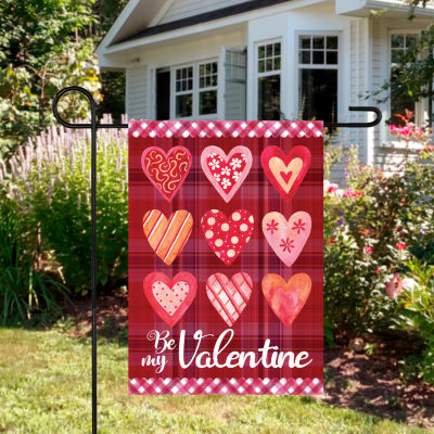 Northlight 12.5in X 18in Plaid And Heart Garden Flag Valentines Day Holiday Yard Art