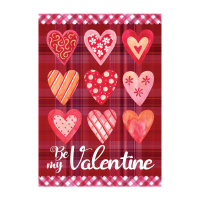 Northlight 12.5in X 18in Plaid And Heart Garden Flag Valentines Day Holiday Yard Art