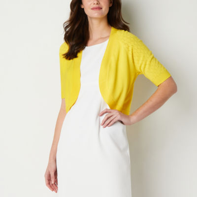 Perceptions Womens Short Sleeve Shrug, Color Bright Yellow JCPenney