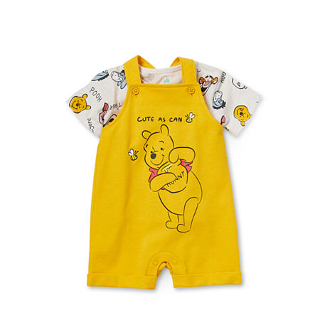 Disney Baby Boys 2-pc. Winnie The Pooh Shortall Set, 3-6 Months, Yellow
