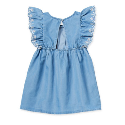 Okie Dokie Toddler & Little Girls Scalloped Sleeveless A-Line Dress