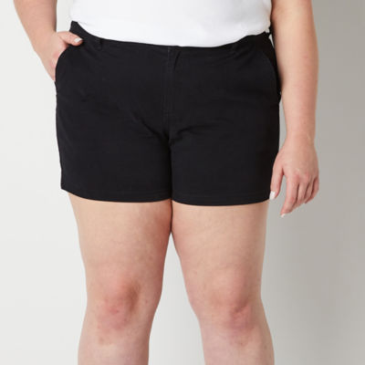 a.n.a Womens Mid Rise 4 1/2" Chino Short-Plus