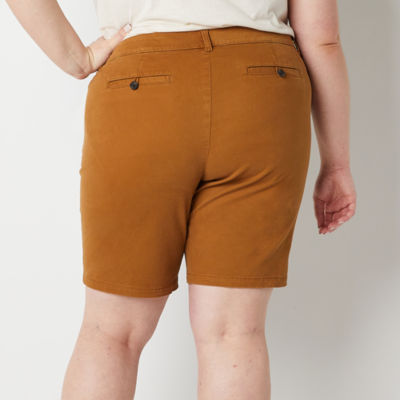 a.n.a Womens Mid Rise 10" Chino Short-Plus