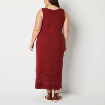 a.n.a Plus Crochet Sleeveless Maxi Dress