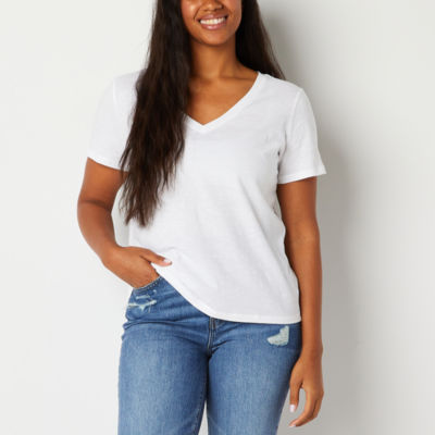 a.n.a Womens Tall V Neck Short Sleeve T-Shirt