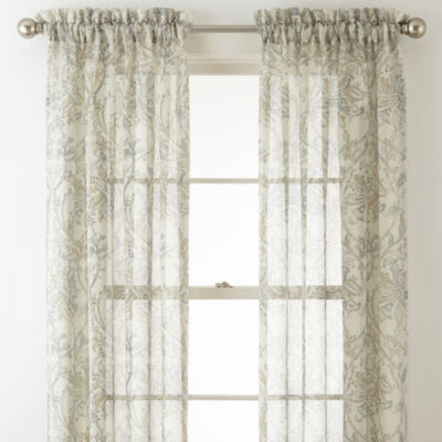 Royal Velvet Cholet Sheer Rod Pocket Single Curtain Panel